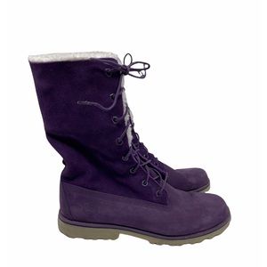 Timberland purple suede tall lace up boots 7